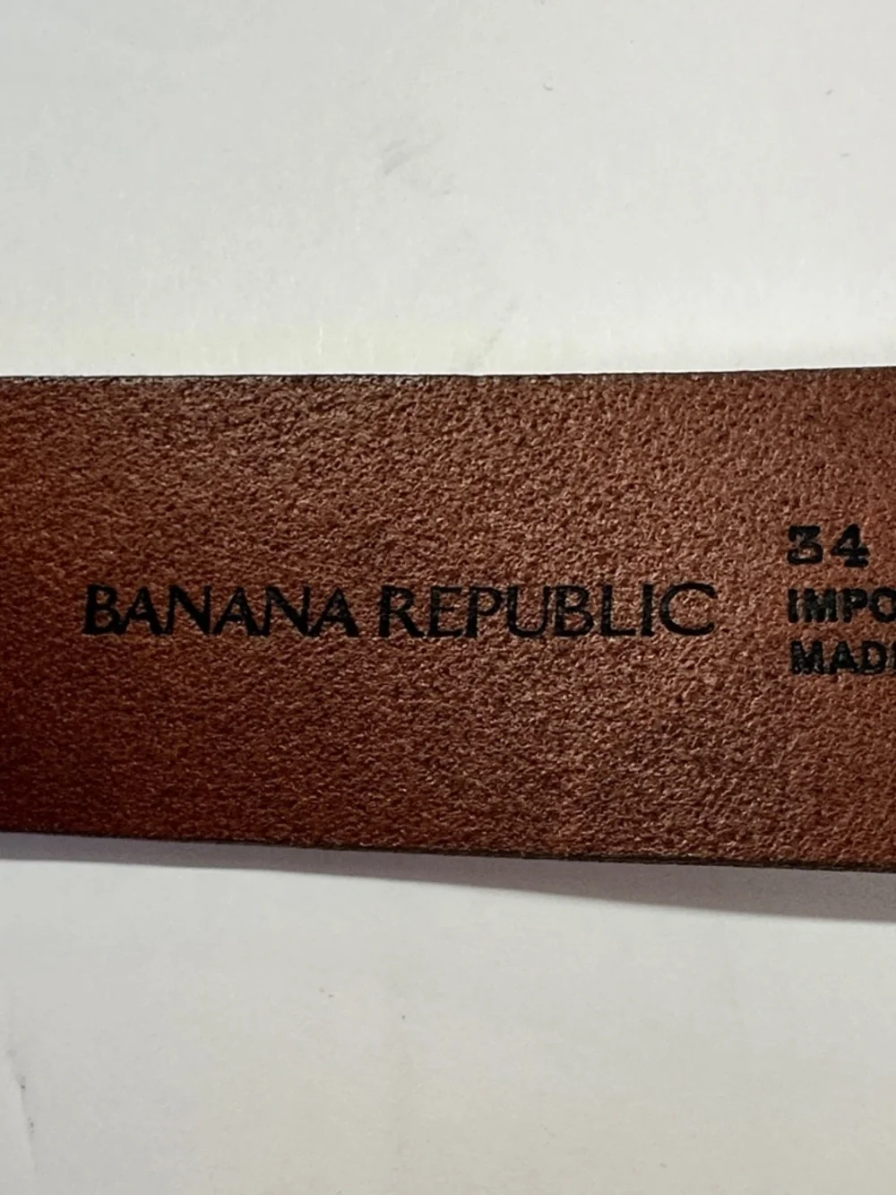Banana Republic Brown Cow Leather Leather Belt Strap - Made in USA Size 34